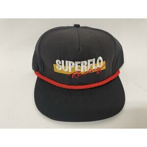 Superflo Racing Vintage Snapback Rope Hat Black Made In USA